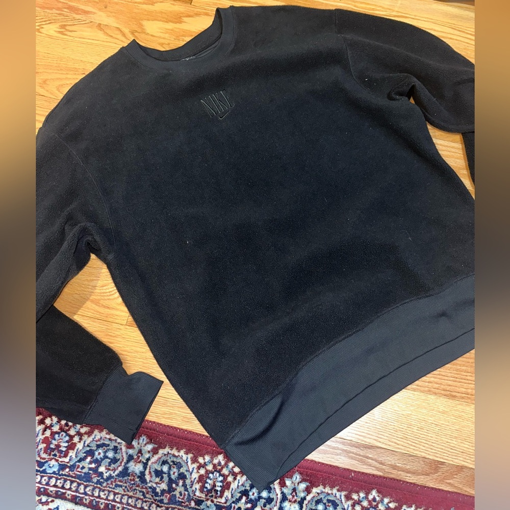 Nike Therma Unisex Fleece Training Top Black Small Oversized crew neck sweater